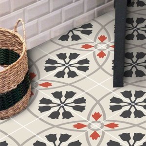 Adesivo para piso floral indiano impermeável antiderrapante