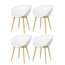 Ver imagem 1 de Kit 4 Cadeiras Clarice Rivatti Polipropileno Branco Base Metal