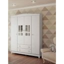 Ver imagem 3 de Guarda-Roupa Infantil Ariel 4 Portas 2 Gavetas Branco -