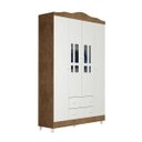 Ver imagem 1 de Guarda-Roupa Infantil Ariel 4 Portas 2 Gavetas Branco/Amadeirado -