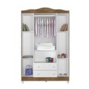 Ver imagem 2 de Guarda-Roupa Infantil Ariel 4 Portas 2 Gavetas Branco/Amadeirado -