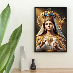 Quadro Nossa Senhora da Conceição 24x18cm - com Vidro:moldura Branca - 2