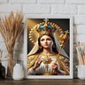 Quadro Nossa Senhora da Conceição 24x18cm - com Vidro:moldura Branca - 1