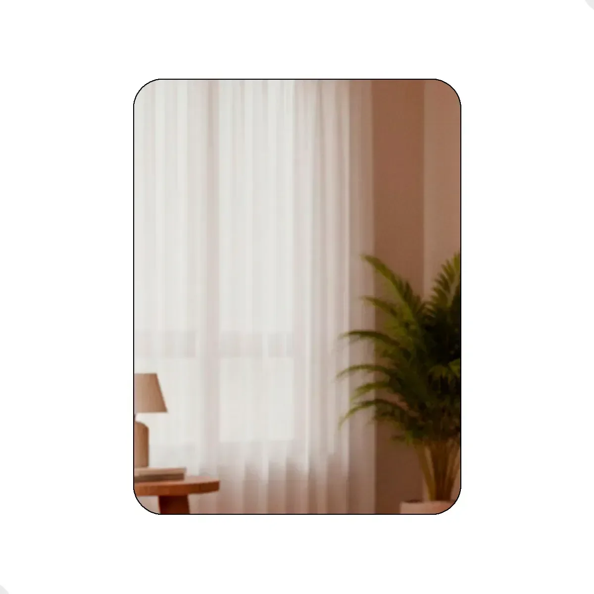 Ver imagem 2 de Espelho Decorativo de Parede Orgânico com Led Frio Retangular 55x75 para Sala Quarto Banheiro Hall