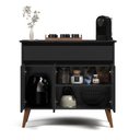 Ver imagem 3 de Aparador Buffet Zeus EJ Móveis 93cm 3 Portas Gaveta Sala de Jantar MDF: Preto
