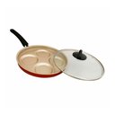 Ver imagem 1 de Frigideira Antiaderente para Grelhar Frango Bife Peixe Bifeteira Grill 4 em 1 com Tampa - Cereja