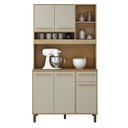 Ver imagem 1 de Cozinha Compacta Ametista 5 Portas e 1 Gaveta Cinamomo/off White - Valdemóveis