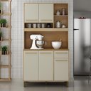 Ver imagem 2 de Cozinha Compacta Ametista 5 Portas e 1 Gaveta Cinamomo/off White - Valdemóveis