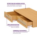 Ver imagem 5 de Escrivaninha Suspensa 120cm Madeira Maciça e Rattan Magna Kids Casatema MadeiraOriginals Marrom