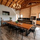 Ver imagem 6 de Mesa de Jantar Área Gourmet Madeira Maciça Rústica Moderna Lanna Funcional 2,50m Base em Ferro Preto
