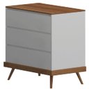 Ver imagem 1 de Cômoda Para Quarto Infantil 03 Gavetas Canção de Ninar Branco Acetinado - Divicar Móveis