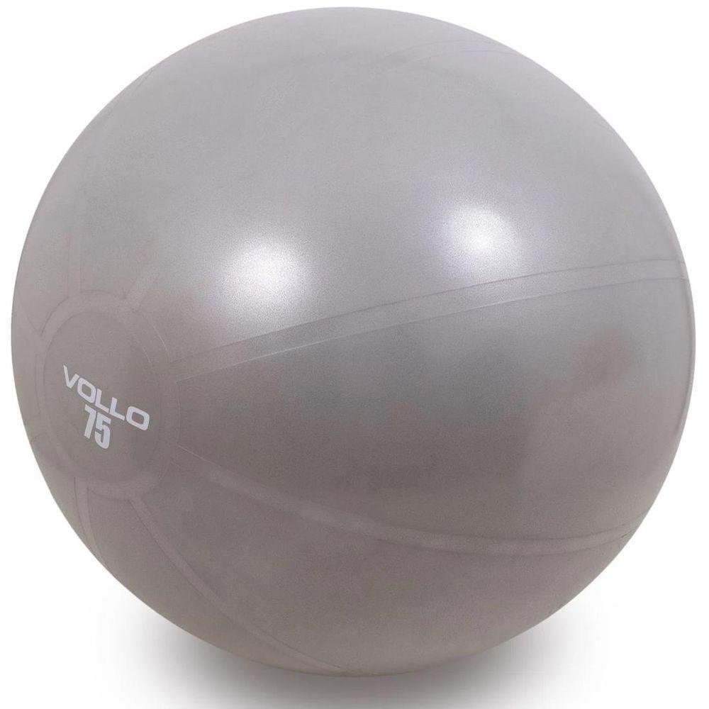 Bola Pilates com Bomba 75cm Vp1036 Vollo Cinza