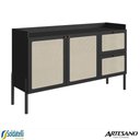 Ver imagem 4 de Balcão Buffet Oslo 139cm 2 Portas 2 Gavetas Base em Madeira Mdp Hanover ou Nero - Artesano