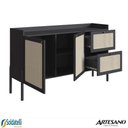 Ver imagem 3 de Balcão Buffet Oslo 139cm 2 Portas 2 Gavetas Base em Madeira Mdp Hanover ou Nero - Artesano