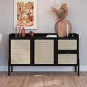Ver imagem 1 de Balcão Buffet Oslo 139cm 2 Portas 2 Gavetas Base em Madeira Mdp Hanover ou Nero - Artesano