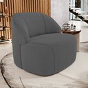 Ver imagem 2 de Kit 02 Poltronas Decorativas Kaya Orgânica Bouclê Cinza Escuro - Desk Design