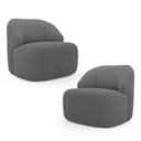 Ver imagem 1 de Kit 02 Poltronas Decorativas Kaya Orgânica Bouclê Cinza Escuro - Desk Design