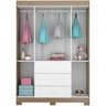 Guarda-Roupa de Bebê 4 Portas 3 Gavetas New Cristal Móveis Canaã - 2