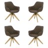 Kit 4 Cadeiras Decorativas Berkeley Pu Matelassê Sala de Jantar Base Giratória Madeira Café G56 - Gr - 1