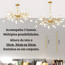Ver mais imagens de Lustre Teto 85cm Ramos de Árvore 45 Leds Luminária Metal Dourado Gimpo Ra-45-gold-lolli