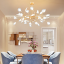 Ver imagem 4 de Lustre Teto 85cm Ramos de Árvore 45 Leds Luminária Metal Dourado Gimpo Ra-45-gold-lolli