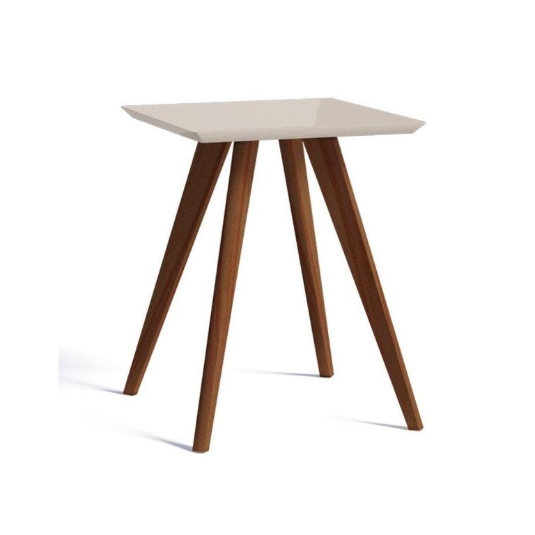 Mesa Lateral Classic Quadrada Off White - Imcal