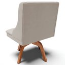 Ver imagem 6 de Kit 4 Cadeiras Decorativas Sala de Jantar Base Giratória de Madeira Firenze Veludo Cinza/Natural G19