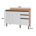 Ver imagem 3 de Balcão para Banheiro 1200mm 2 Portas 3 Gavetas Macadâmia