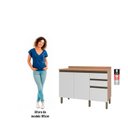 Ver imagem 4 de Balcão para Banheiro 1200mm 2 Portas 3 Gavetas Macadâmia