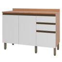 Ver imagem 2 de Balcão para Banheiro 1200mm 2 Portas 3 Gavetas Macadâmia