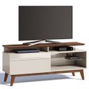 Ver imagem 1 de Rack Classic 146cm 1 Gaveta com Prateleira Off White/Freijó - Imcal