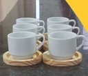 Ver imagem 5 de Jogo 12 Xícaras Café/chá Hotel 200ml Porcelana C/pires Pinus