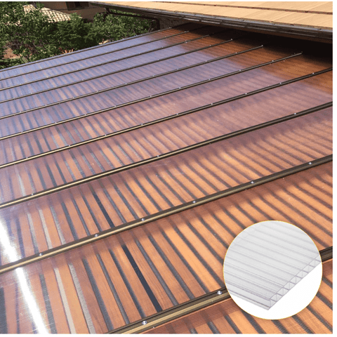 Chapa de Policarbonato Alveolar Cristal 6mm - 2,10m x 6,00m