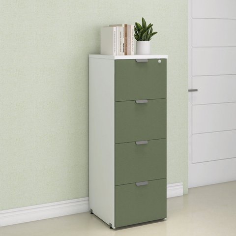 Arquivo para Pasta Suspensa 4 Gavetas com Chave P25 Pandin 128cm Verde e Branco