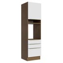 Ver imagem 1 de Torre Quente Madesa Lux 60 cm 1 Porta 3 Gavetas Rustic/Branco Veludo