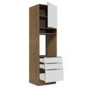 Ver imagem 6 de Torre Quente Madesa Lux 60 cm 1 Porta 3 Gavetas Rustic/Branco Veludo