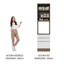 Ver imagem 7 de Torre Quente Madesa Lux 60 cm 1 Porta 3 Gavetas Rustic/Branco Veludo