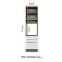 Ver imagem 4 de Torre Quente Madesa Lux 60 cm 1 Porta 3 Gavetas Rustic/Branco Veludo