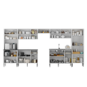 Ver imagem 5 de Armário de Cozinha Modulada Completa Compacta 399cm com Balcão de Pia Multimóveis MP2279