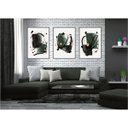 Ver imagem 2 de kit com 3 Quadros Decorativos Abstratos com Moldura e Vidro para Sala Quarto Escritório e Clínica 42