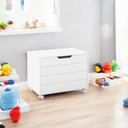 Ver imagem 2 de Bau Caixa de Brinquedos Toys com Tampa e Rodizios Branco