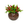 Arranjo Planta Pimenta Artificial Vermelha Com Vaso de Vidro - 2