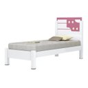 Ver imagem 1 de Cama Maysa Solteiro Branco Rosa Solteiro com Colchão