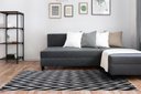 Ver imagem 2 de Tapete Para Sala ou Quarto 1,00M x 1,32M Antiderrapante Chevron Zig Zag Preto e Cinza