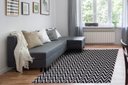 Ver imagem 1 de Tapete Para Sala ou Quarto 1,00M x 1,32M Antiderrapante Chevron Zig Zag Preto e Cinza