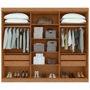 Ver imagem 6 de Guarda Roupa Casal Bertha 6 Portas de Bater 4 Gavetas MDP Amendoa Clean-Off White Móveis Lopas