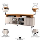 Ver imagem 3 de Rack para Sala Bancada de Tv 70 Pol. 180cm Briz H01 Off White/cinamomo - Mpozenato
