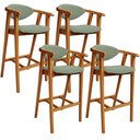 Ver imagem 1 de Kit 04 Banquetas Alta para Cozinha Bancada Bar Sala de Jantar Fixa Cecília L02 Bouclê Oliva - Lyam