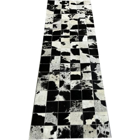 Tapete de couro preto branco malhado 0,60x1,80 s/b pç 10x10