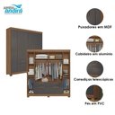 Ver imagem 4 de Guarda Roupa Casal Guarapuava 6 Portas de Bater 6 Gavetas MDP Cômoda 1 Porta Espelho Jatobá